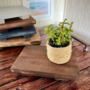 10x12 Inch Brown Honey Wood Table Riser - Wood Pedestal - Rustic Wood Riser - Farmhouse Riser-Wood Tray- Rustic Decor- Riser - Distressed