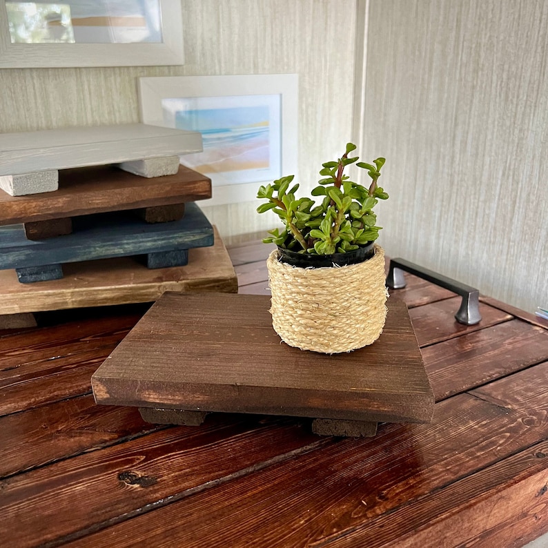 Brown Honey Wood Table Riser - Wood Pedestal - Rustic Wood Riser ...