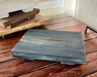 Midnight Blue Wood Table Riser - Table Riser - Wood Pedestal - Rustic Wood Riser - Farmhouse - Wood Tray- Rustic Decor- Riser - Distressed
