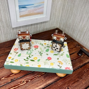 Floral Wood Table Riser-Table Riser-Wood Pedestal-Rustic Wood Riser-Farmhouse Riser-Wood Tray-Rustic Wooden Tray-Tray-Riser-Floral Decor