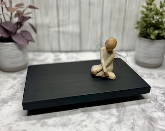 Jet Black Holz Tischständer - Holzständer - Rustikaler Holzständer - Bauernhaus Riser-Holztablett - Rustikales Dekor - Riser - Distressed Decor