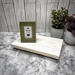 White Wood Table Riser - Wood Pedestal - Rustic Wood Riser - Farmhouse Riser-Wood Tray- Rustic Decor- Riser - Distressed Decor