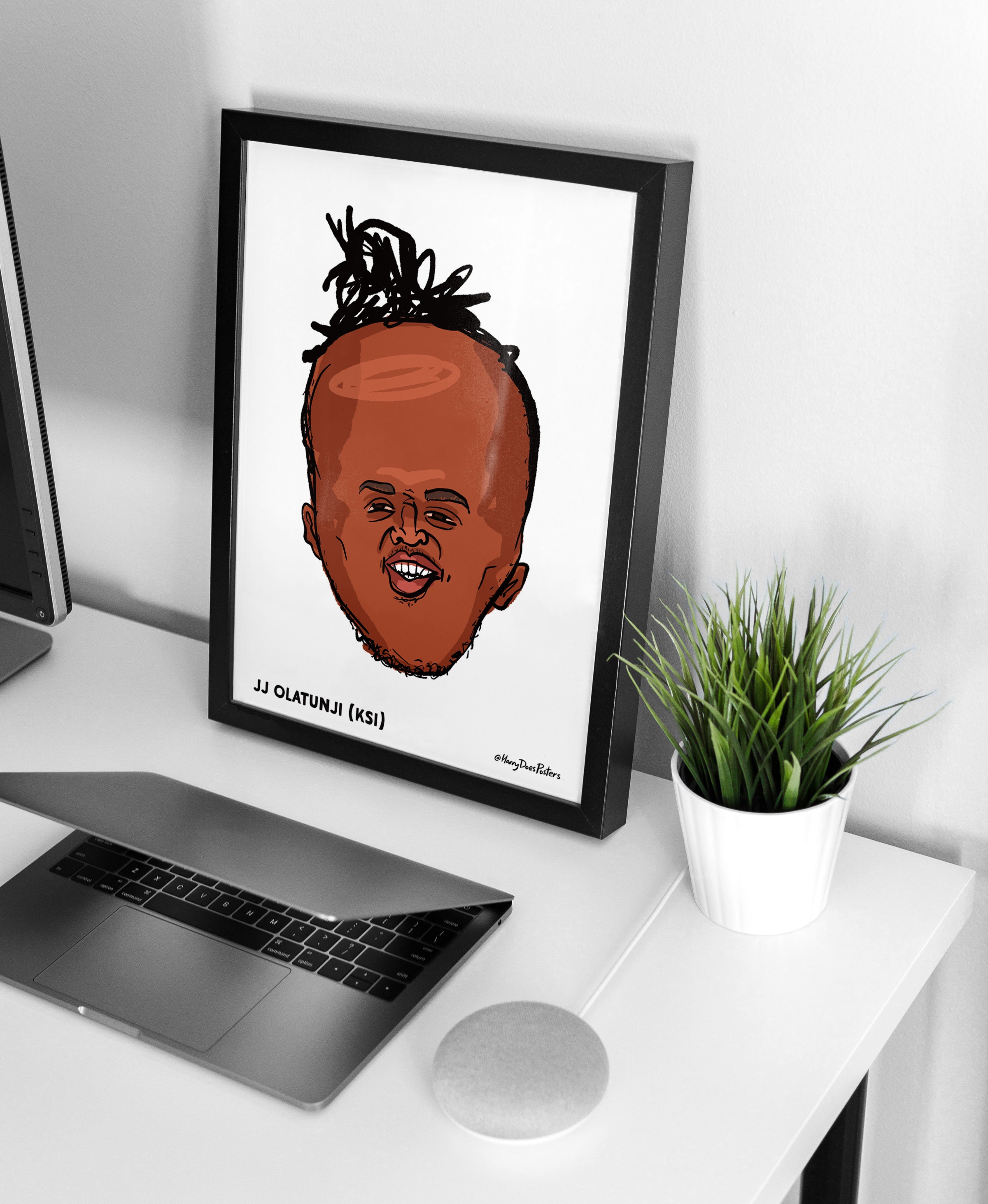 KSI Caricature Poster - Cartoon Digital Illustration JJ Print, Sidemen ...