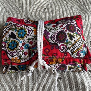 Sugar Skulls Flower Patch Small Tarot Wrap Day Of The Dead