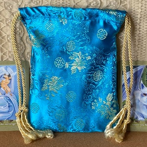 The Wishing Pond Satin Brocade Deluxe Large Drawstring Tarot Bag Oracle Bag Lunar New Year