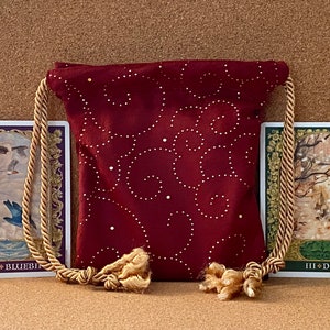 Reiche Goldene Maulbeere Faux Wildleder Kordelzug Tarot Tasche Geschenke