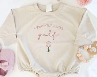 Embroidered Apparently I Like Golf Romper, Cute Golf Bodysuit, Golf Baby Clothes, Baby Girl Golf Outfit, I Love Golf Bodysuit,Baby Girl Golf