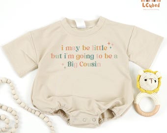 I May Be Little But I'm Going To Be A Big Cousin Baby Bodysuit, Pregnancy Announcement Baby Bodysuit, New Cousin Baby Romper, Baby Reveal