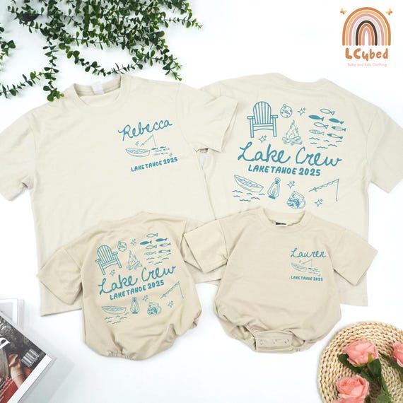 Custom Lake Crew Family Lake Trip Shirt, Kids Lake Vacation Matching Group Tshirt, Matching Cousins 2025, Cousin Crew Personalized TShirt
