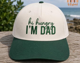 Embroidered Hi Hungry I'm Dad Cap, Father's Day Snapback Hat, Funny Dad Hat, Daddy Relatable Cap, Dad Joke Gift