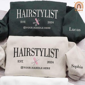 Embroidered Custom Hairstylist Sweatshirt, Personalized Hairstylist Shirt, Gift For Hairstylist, Hairdresser Gift, Hair Salon Merch