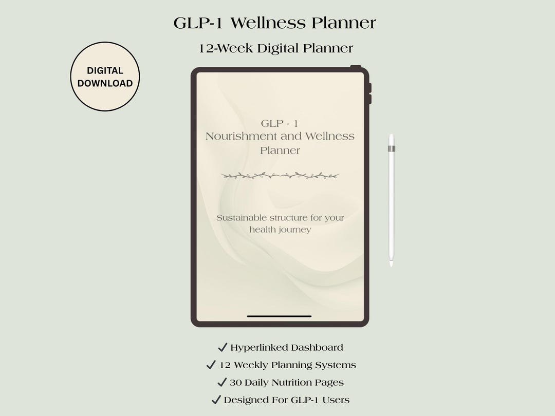 GLP-1 Wellness Planner | 12-week Digital Nutrition & Habit Tracker ...