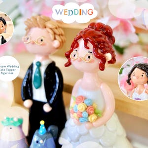 Personalized Clay Wedding Cake Topper: Custom Couple Figurine