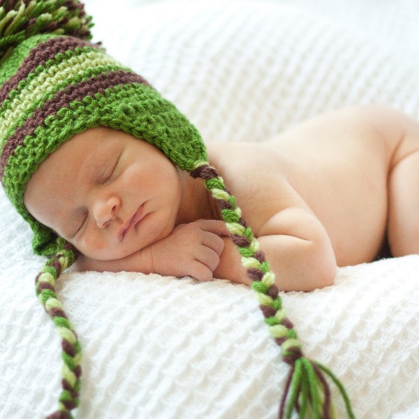 Baby PomPom Hat with Earflaps Made to Order Hand Crochet