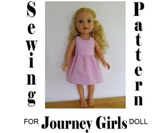Sewing Pattern for Journey Girls 18 inch doll Libby Dress PDF Download by Dolly Delicacies