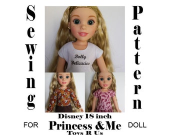 Simple Shell Style Top, Sewing Pattern for Disney 18" Princess & Me