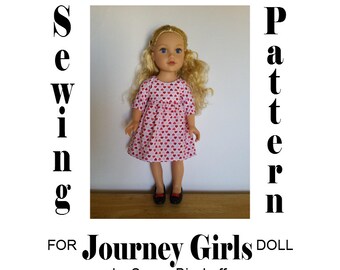 Claire Dress sewing pattern for Journey Girls doll by Dolly Delicacies
