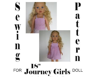 Tank top and dress sewing pattern for Journey Girls doll, Tank Girl by Dolly Delicacies