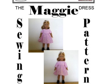 Sewing Pattern for 7" MINI American Girl Doll, MAGGIE dress by Dolly Delicacies