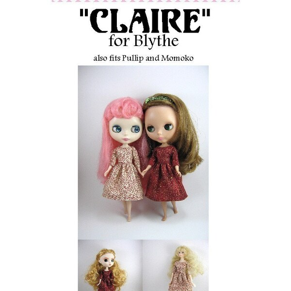 Dolly Delicacies Sewing Pattern for Blythe Claire Dress PDF Download