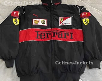 Formel-1-Ferrari-Rennjacke, F1-Ferrari-Jacke, Ferrari-Jacke, 90er-Jahre-Streetwear-Rennjacke, Ferrari-Vintage-Unisex-Jacke