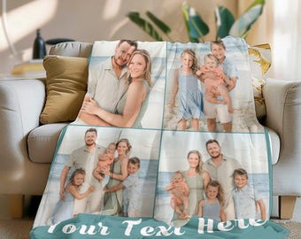 Personalized Photo Blanket: Custom Family Collage, Minky Throw