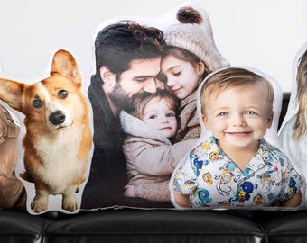 Aangepast huisdierkussen van foto: gepersonaliseerde gezichtskussens huisdier kerstcadeau voor hondenliefhebbers