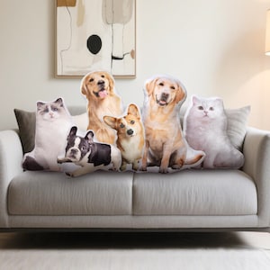 Custom Ugly Pillow with Face, Personalized Pet Photo Pillow, Dog Cat Pillow, Boyfriend Photo Cushion, Couple Toys Dolls, Dog Memorial Gift