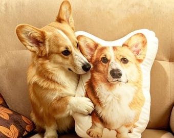 Custom Pet Pillow from Photo 3D Shaped Pillow Personalized Dog Cat Memorial Gift College Student Gifts, Dorm Gift
