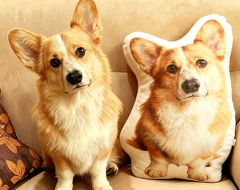 Custom Pet Pillow from Photo 3D Shaped Pillow Personalized Dog Cat Memorial Gift College Student Gifts, Dorm Gift