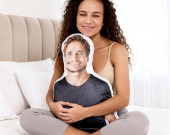 Custom Photo Pillow, Personalized Boyfriend Photo DIY Humanoid Pillows, Lifesize Picture Cushion, Portrait Pillow Gift for Him Her