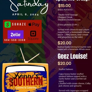 Custom Food Menu, Printable Designs
