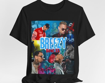 クリス・ブリージーグラフィックTシャツ、ユニセックスジャージー半袖、カジュアルストリートウェア、ヒップホップファッション、音楽愛好家へのギフト、普段着、コンサートTシャツ