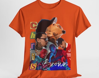 鮮やかなクリスBトリビュートTシャツ | ユニセックスヘビーコットンシャツ - 音楽ファンへのギフト、コンサートアパレル、ストリートウェア、ヒップホップスタイル