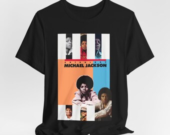 レトロポップコラージュ ヤングMJ Tシャツ | ヴィンテージミュージックポートレートTシャツ
