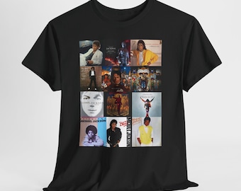 MJ レトロミュージックコラージュTシャツ | 3X - 5Xサイズ