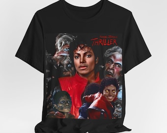 MJスリラーアルバムアートTシャツ｜ヴィンテージポップアルバムポートレートTシャツ
