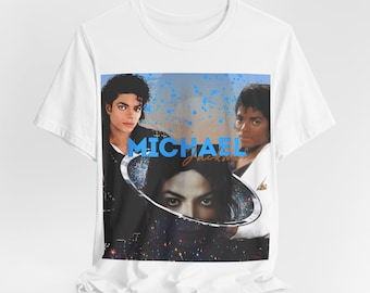 MJ「ブルーペイントスプラッシュ」ユニセックスジャージー半袖Tシャツ