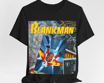 ブランクマン「スーパーヒーロー」ユニセックスジャージー半袖Tシャツ