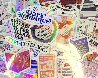Dark Romance Stickers Bundle, 25 Mini Sticker Pack, Spicy Book Lovers Gift, Bookish Merch, Kindle Sticker, Smut Reader, Reading Lover