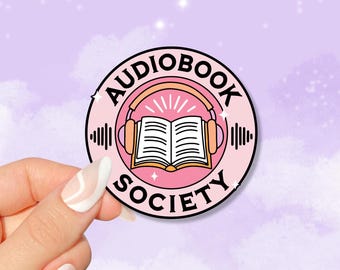 Pink Audiobook Society Sticker, Bookish Stickers, Audio Book Lovers Gift, Bookish Merch Kindle Sticker, Smut Reader, Reading Lover Gift