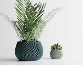 Unique Ribbed Vase - Modern 3D Printed Geometric Flower Vase Model 7