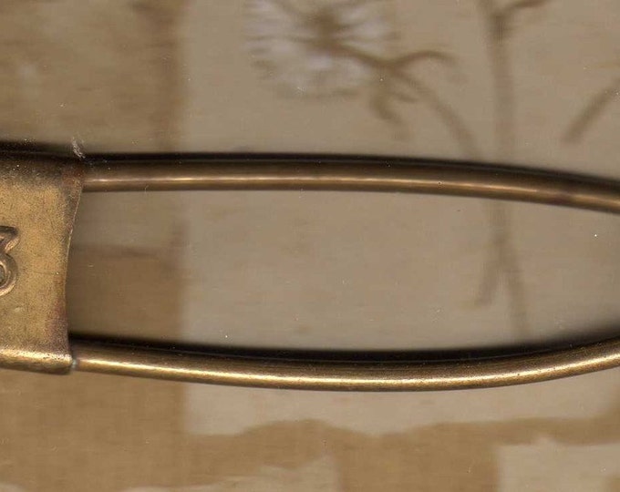Giant Vintage Brass Safety Pin Etsy