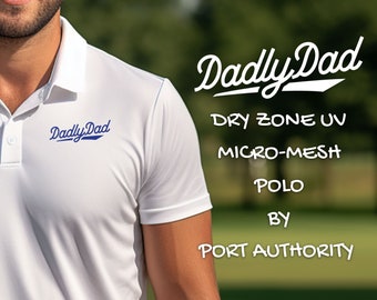 DadlyDad UV Polo, Golf Polo, Polo für Papa, Geschenk für Papa, Golfgeschenk, Dadly Dad