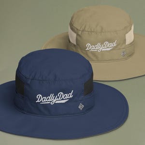 Columbia Boonie Hat Embroidered Hat for Dad Wide Brim Outdoor Hiking Fishing Gardening Hat Father&#39;s Day Gift for Dad