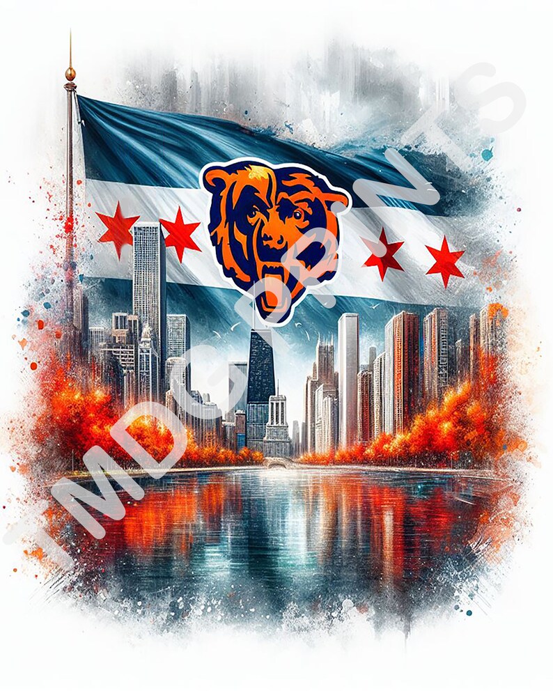 Chicago Bears Chicago Flag Wallpaper 8k