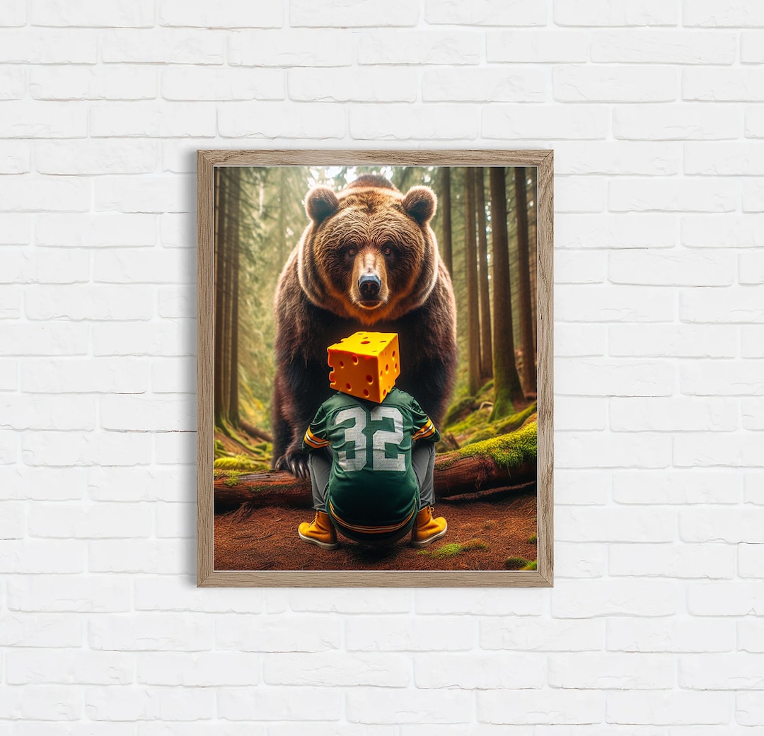 Chicago Bears Art Print: Bear Vs. Packers Rivalry, Football Fan Decor ...