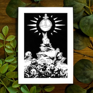 Den heliga graalen || Monty Python fanart fantasykonsttryck penna och bläck originaldesign