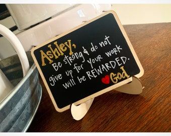 2 Chronicles 15:7 Mini Chalkboard with Easel