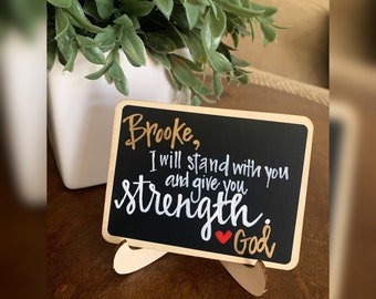 2 Timothy 4:17 Mini Chalkboard with Easel